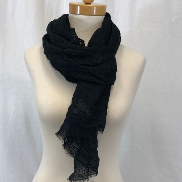 CHICO’S black metallic shimmery scarf - Picture 1 of 5